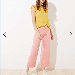 LOFT Wide Leg Crop Jeans in Blush Pink